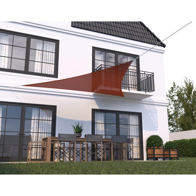 Hanse® Schaduwdoek driehoek gelijkbenig waterdoorlatend 5x7x7 m terra 3196318 large