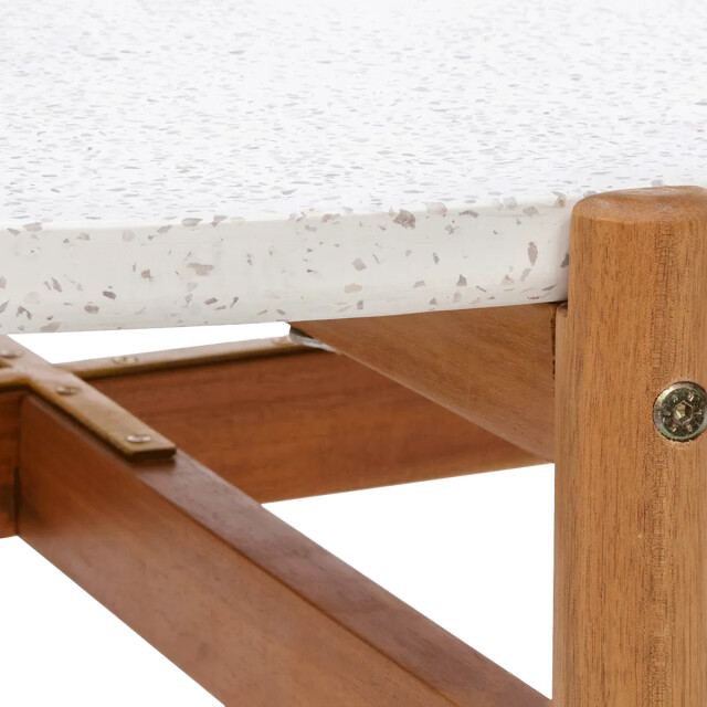 Artichok Teresa houten tuin salontafel naturel met terazzo blad Ø 85 cm 3196176 large