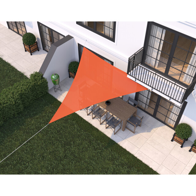 Hanse® Schaduwdoek driehoek gelijkbenig waterdoorlatend 5x7x7 m terra 3196318 large