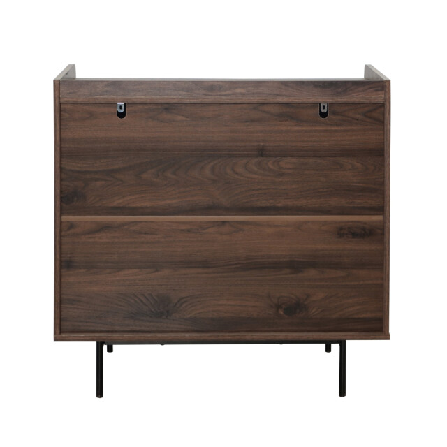 CaliCosy Dressoir met 2 deuren in notenhoutdecor met stoffen fronten l80 cm jetson 3196187 large