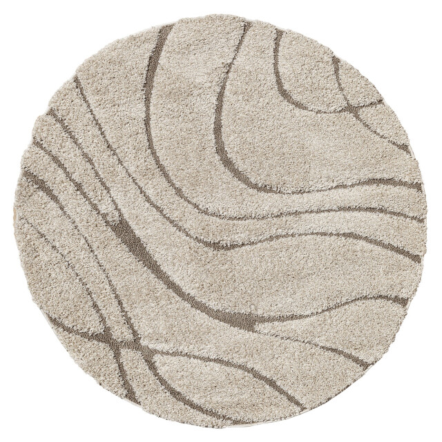 Muratap Luxus shaggy plus hoogpolig vloerkleed skandi design uni effen rond 3046062 large