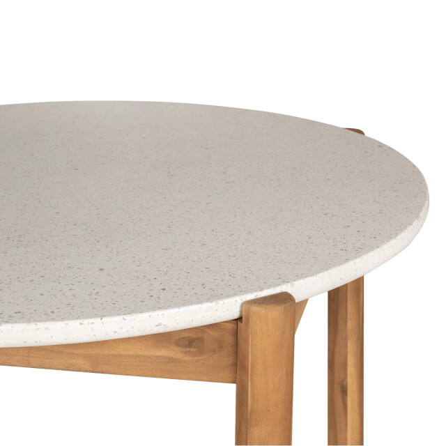 Artichok Teresa houten tuintafel naturel met terazzo blad Ø 120 cm 3196177 large