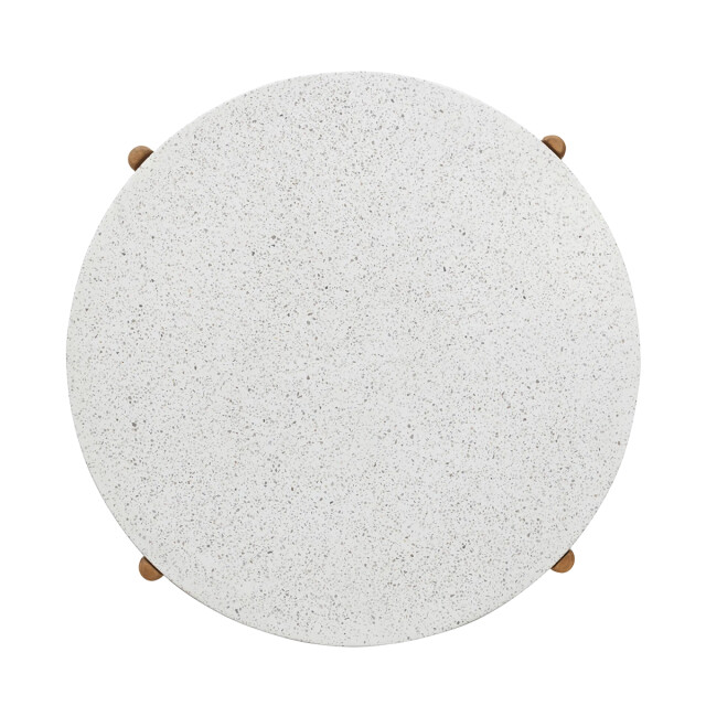 Artichok Teresa houten tuin salontafel naturel met terazzo blad Ø 85 cm 3196176 large