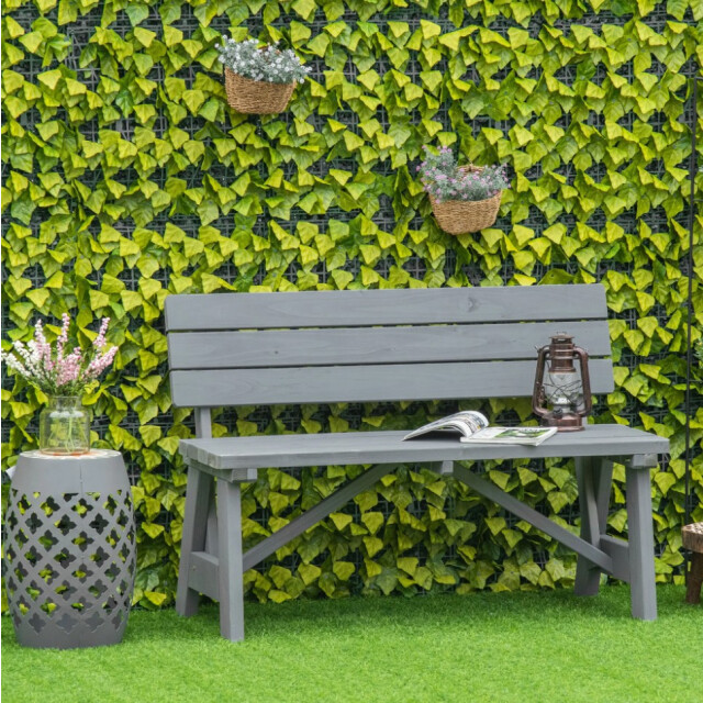 4goodz Stevige tuinbank 2-zits hout met rugleuning 116x56 cm - 3196396 large
