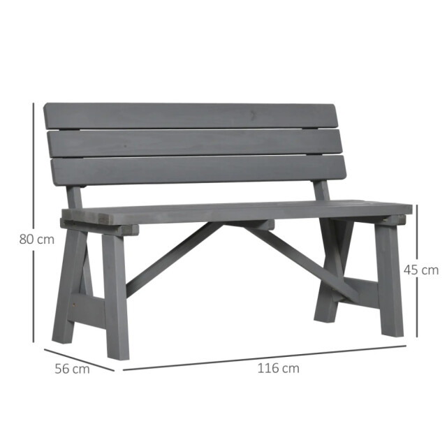 4goodz Stevige tuinbank 2-zits hout met rugleuning 116x56 cm - 3196396 large
