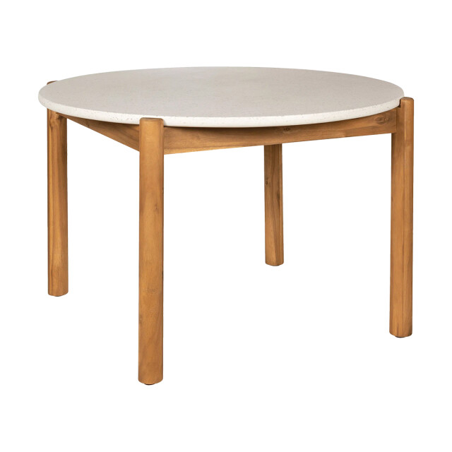 Artichok Teresa houten tuintafel naturel met terazzo blad Ø 120 cm 3196177 large
