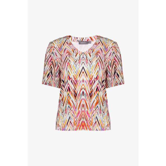 Geisha 52445-60 jazz 450 t-shirt v-neck jersey aop pr.03-25-2 red/purple 52445-60 JAZZ 450 large