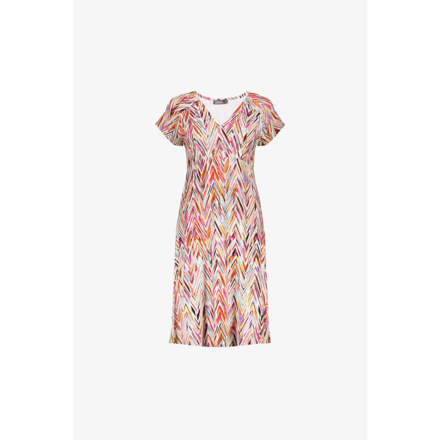 Geisha 57366-60 june 450 dress v-neck short aop pr.03-25-2 red/purple 57366-60 JUNE 450 large
