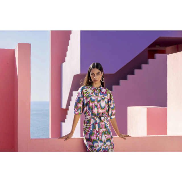 Geisha 57342-20 718 dress ecru/lilac/blue 57342-20 718 large