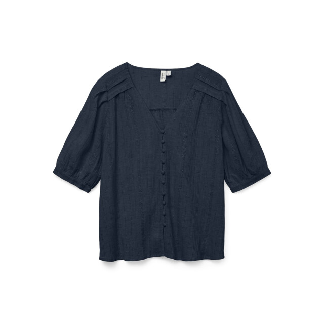 Vero Moda Vmdahlia ss v-neck shirt wvn btq navy 4339.37.0037 large
