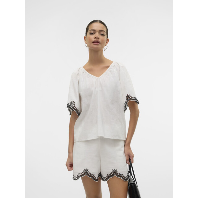 Vero Moda Vmdiana 24 v-neck top wvn btq off-white 4382.02.0087 large