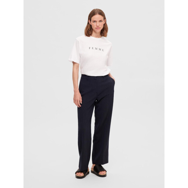 Selected Femme slfvilja ss printed tee w noos 16085609 bright white black 06011.100.0139 large
