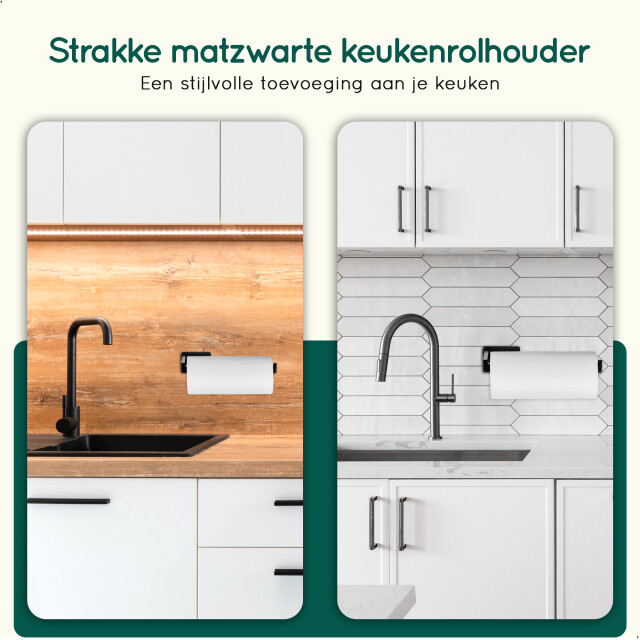 Xivada Keukenrolhouder mona zonder boren plakstrip rvs - 3193589 large