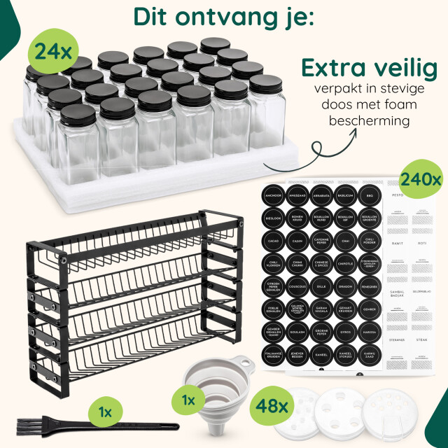 Xivada Kruidenrek met potjes 24 kruidenpotjes stickers - 3193630 large