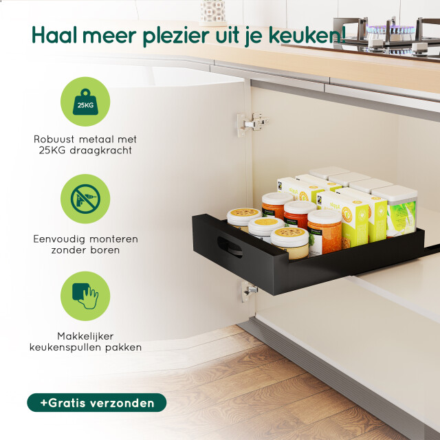 Xivada Keukenkast organizer schuiflade aluminium 35 cm - 3195488 large