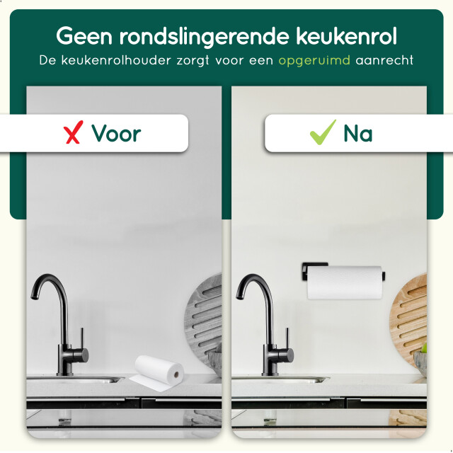Xivada Keukenrolhouder mona zonder boren plakstrip rvs - 3193589 large
