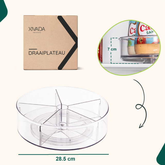 Xivada Draaiplateau hoog met 5 verdelers 28 cm - 3195487 large