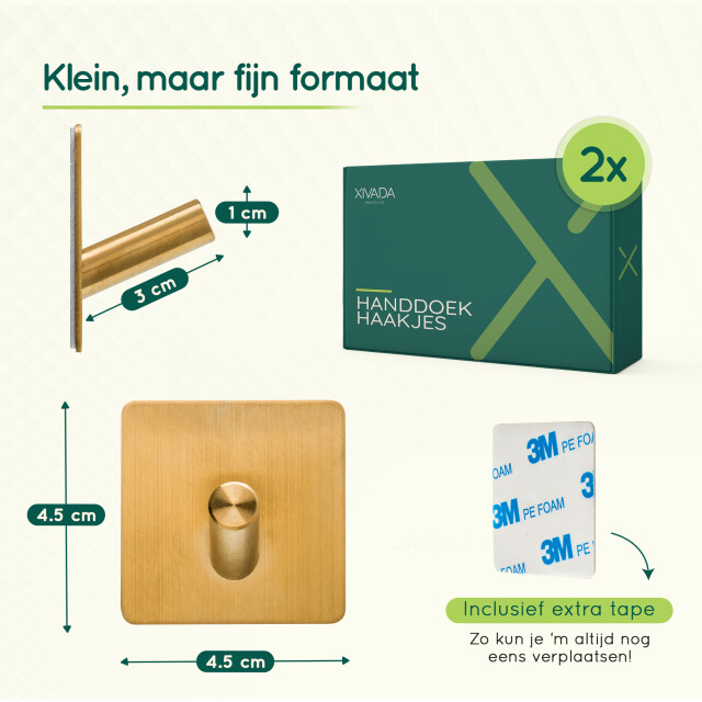 Xivada Handdoekhaak paza rvs 3m tape - set van 2 3193567 large