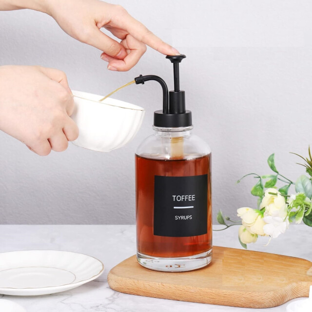 Xivada Koffiesiroop dispenser 500 ml glas - set van 2 3193626 large