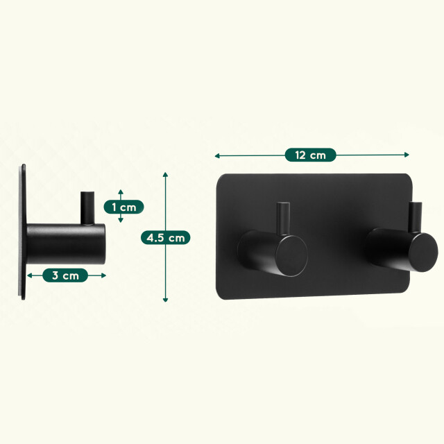 Xivada Handdoekhaken duo rvs plakstrip - 2 in 1 3193566 large