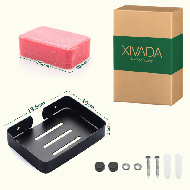Xivada Zeepbakje sapo rvs inclusief schroefset hangend - 3195449 large