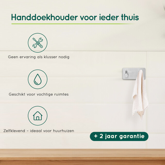 Xivada Handdoekhaken duo rvs plakstrip - 2 in 1 3193565 large