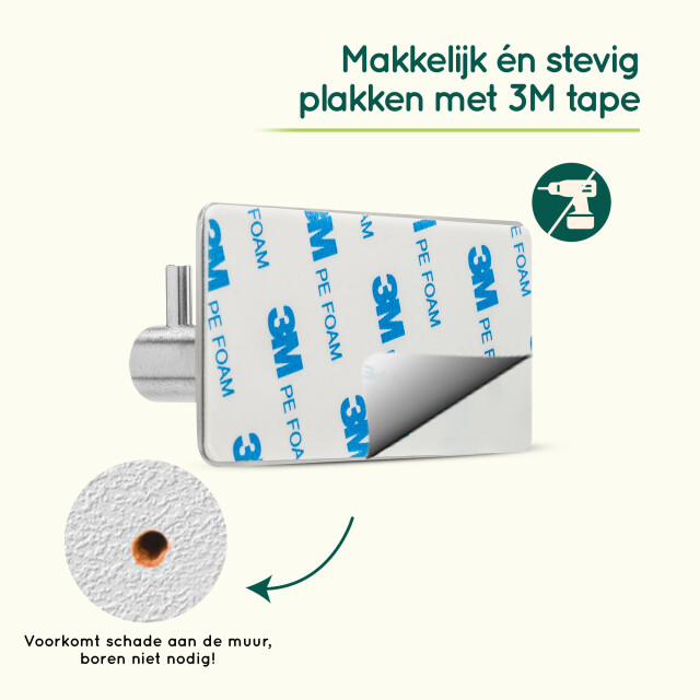 Xivada Handdoekhaken duo rvs plakstrip - 2 in 1 3193565 large