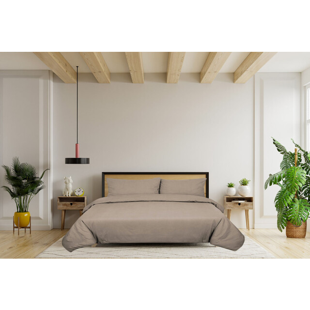 DoubleDry Dekbedovertrek 100% natuurlijk katoen eenpersoons 140x200/220 cm + 1 3013211 large