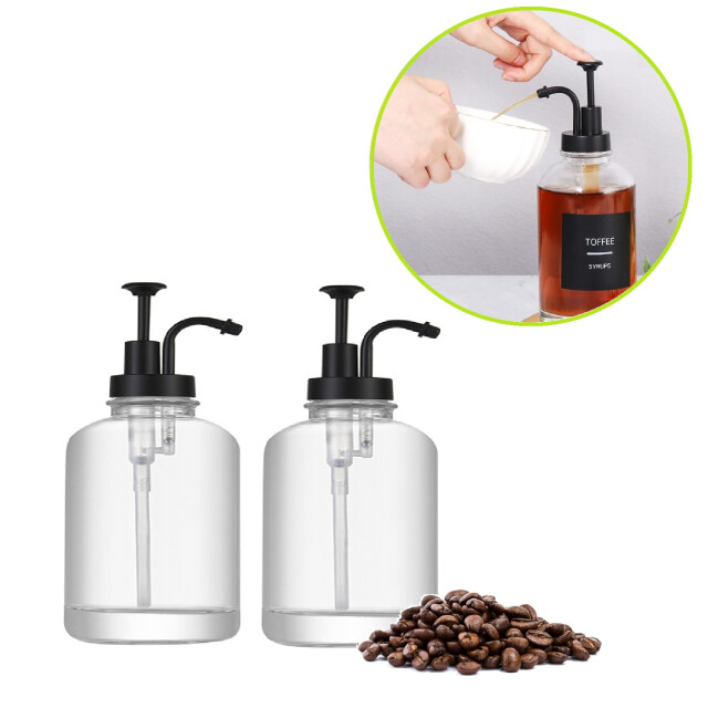 Xivada Koffiesiroop dispenser 500 ml glas - set van 2 3193626 large