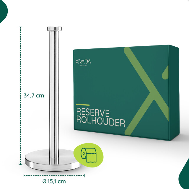 Xivada Reserverolhouder lotis vrijstaand voor 3 wc rollen - 3195466 large