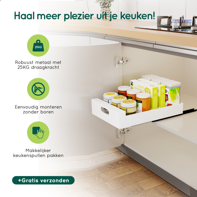 Xivada Keukenkast organizer schuiflade aluminium 30 cm - 3195485 large