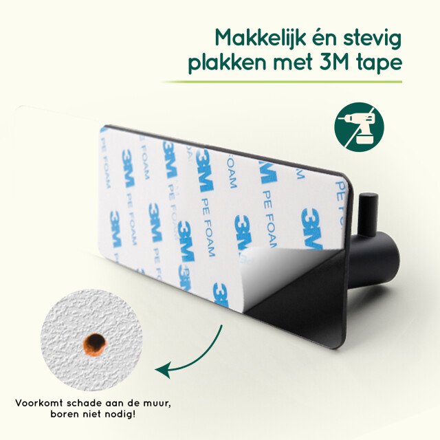 Xivada Handdoekhaken duo rvs plakstrip - 2 in 1 3193566 large