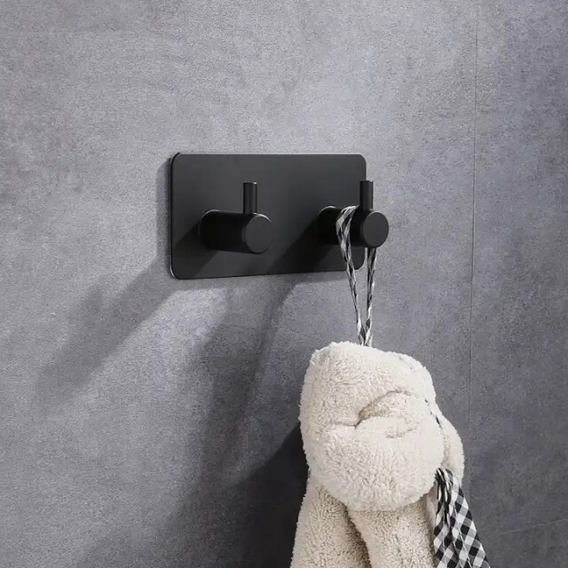 Xivada Handdoekhaken duo rvs plakstrip - 2 in 1 3193566 large