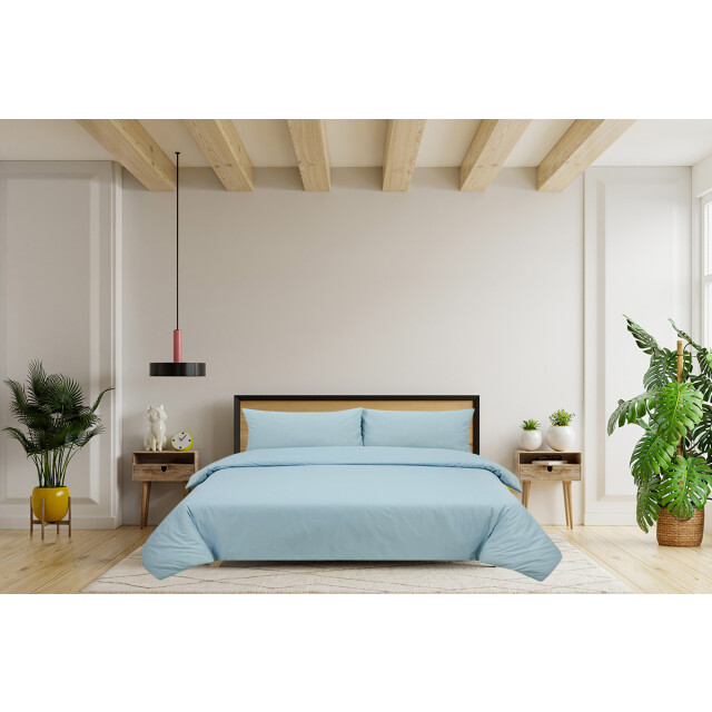 DoubleDry Dekbedovertrek 100% natuurlijk katoen eenpersoons 140x200/220 cm + 1 2826055 large