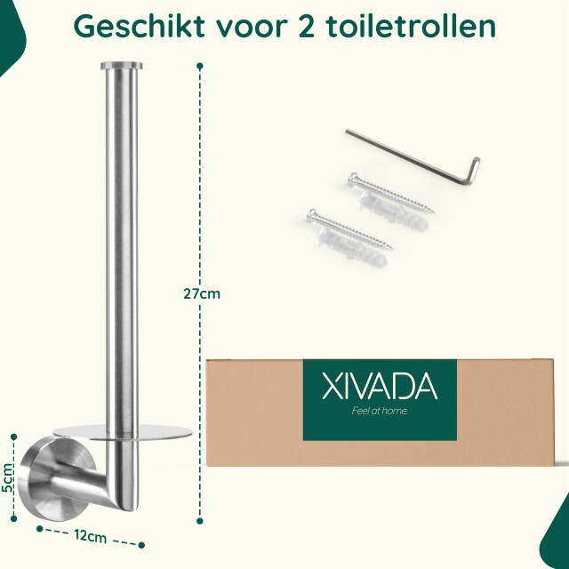 Xivada Reserverolhouder banci boren voor 2 wc rollen - 3195470 large
