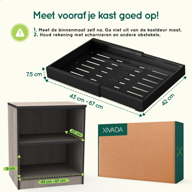 Xivada Keukenorganizer schuiflade aluminium verstelbaar - 3195482 large