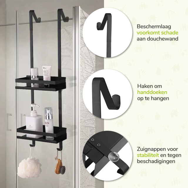 Xivada Doucherek zica met ophanghaken rvs 2 laags - 3195475 large
