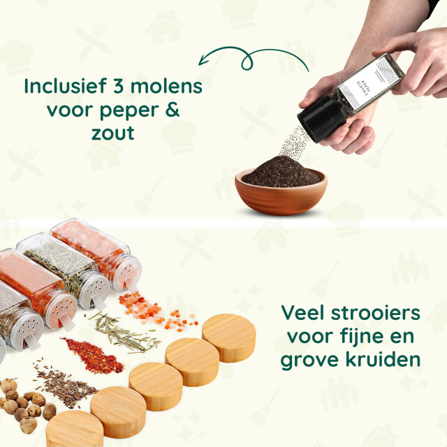 Xivada Kruidenrek lade met potjes 24 kruidenpotjes 240 stickers 3193631 large