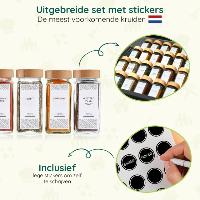 Xivada Kruidenrek lade met potjes 24 kruidenpotjes 240 stickers 3193631 large