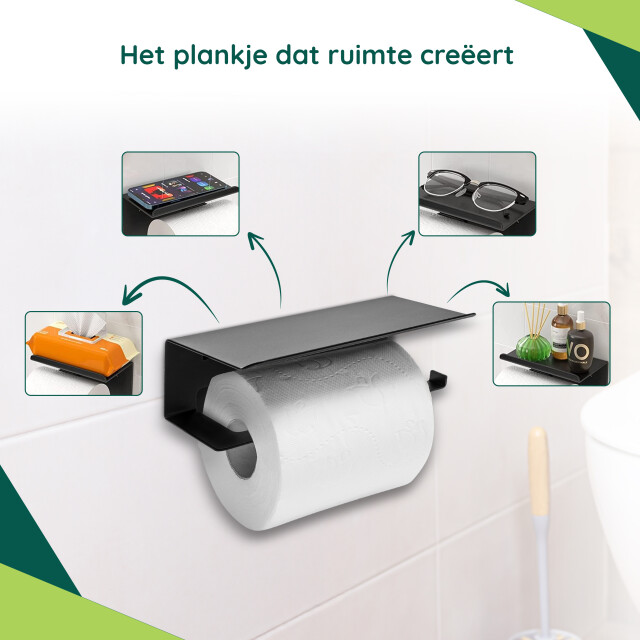 Xivada Wc rolhouder zeus met plankje inclusief schroefset - 3193591 large