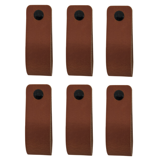 Xivada Leren handgreep juqa boren leer cognac set van 6 3196031 large