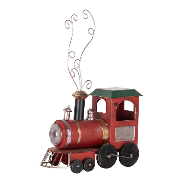 Clayre & Eef Kerstdecoratie beeld locomotief 63x15x38 cm metaal 3196515 large