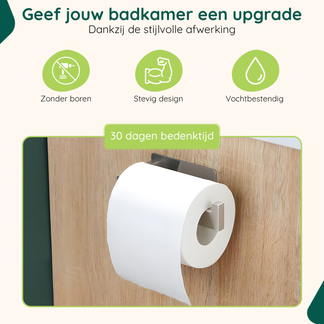 Xivada Wc rolhouder luca zonder boren rvs zelfklevend - 3193574 large