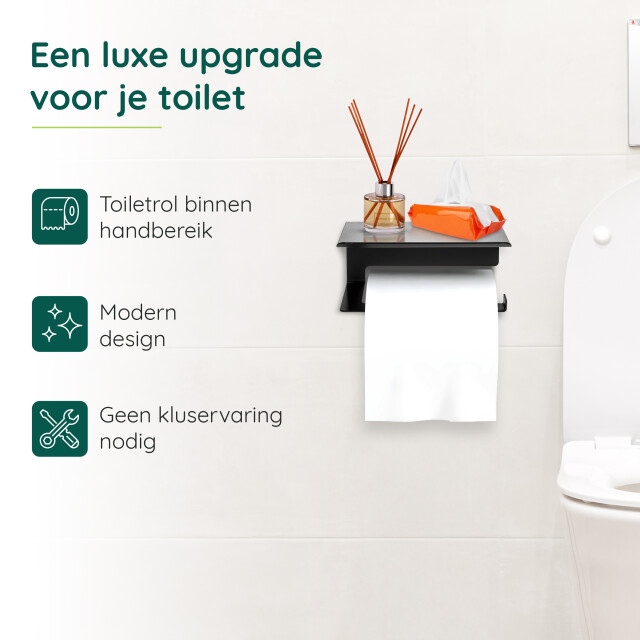 Xivada Wc rolhouder zeus met plankje inclusief schroefset - 3193591 large