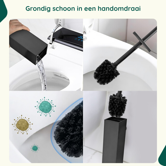 Xivada Toiletborsterhouder cira vierkant boren rvs - 3193619 large