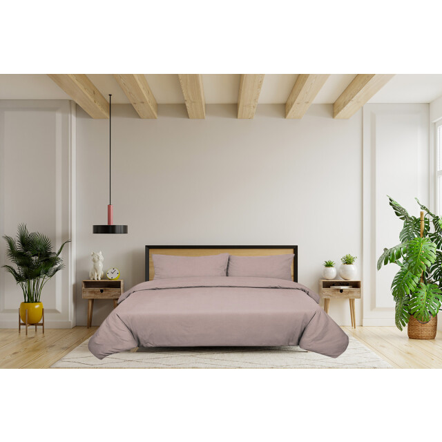 DoubleDry Dekbedovertrek 100% natuurlijk katoen eenpersoons 140x200/220 cm + 1 2902319 large