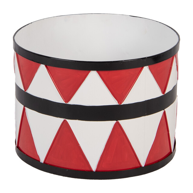 Clayre & Eef Kerstdecoratie trommel Ø 47/ Ø 39 / Ø 31 cm rood metaal 3196514 large