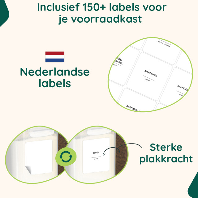 Xivada Voorraadpotten ella 4l 192 stickers - 4 stuks 3193597 large