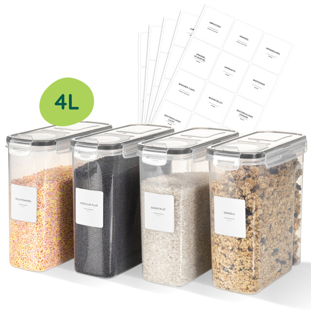 Xivada Voorraadpotten ella 4l 192 stickers - 4 stuks 3193597 large