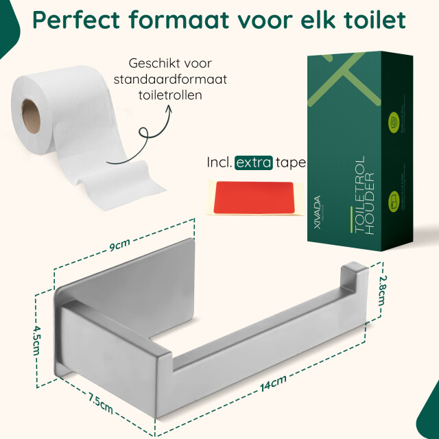 Xivada Wc rolhouder luca zonder boren rvs zelfklevend - 3193574 large